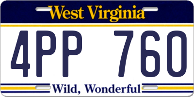 WV license plate 4PP760