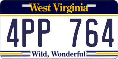 WV license plate 4PP764