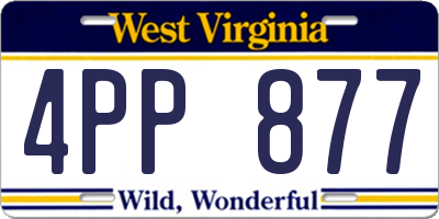 WV license plate 4PP877