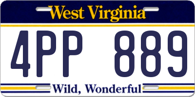 WV license plate 4PP889