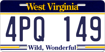 WV license plate 4PQ149