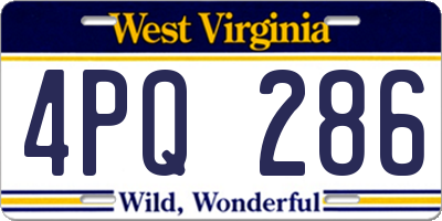 WV license plate 4PQ286