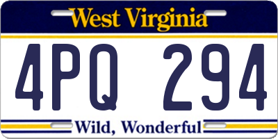 WV license plate 4PQ294
