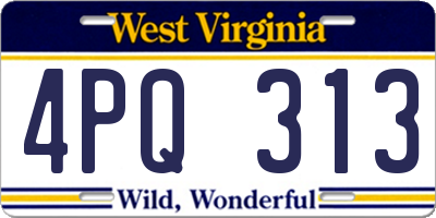 WV license plate 4PQ313