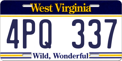 WV license plate 4PQ337