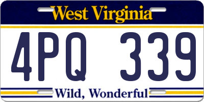WV license plate 4PQ339