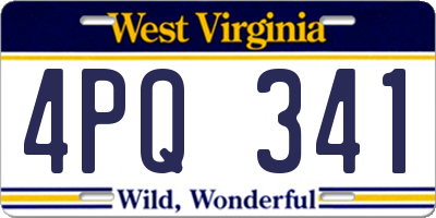 WV license plate 4PQ341