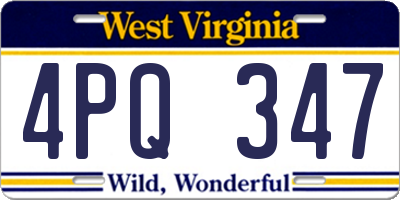 WV license plate 4PQ347