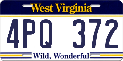 WV license plate 4PQ372