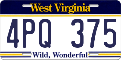 WV license plate 4PQ375