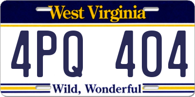 WV license plate 4PQ404
