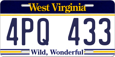 WV license plate 4PQ433