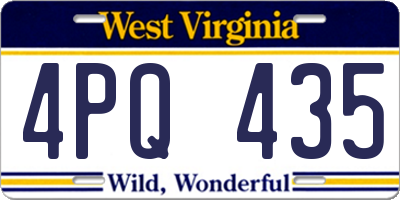 WV license plate 4PQ435
