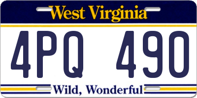 WV license plate 4PQ490