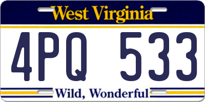 WV license plate 4PQ533