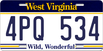 WV license plate 4PQ534