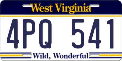 WV license plate 4PQ541