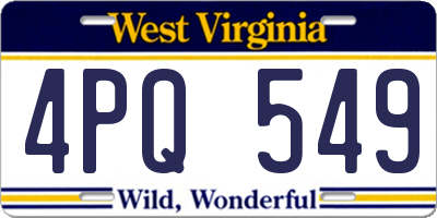 WV license plate 4PQ549