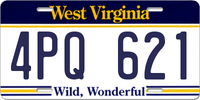 WV license plate 4PQ621