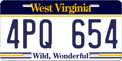 WV license plate 4PQ654