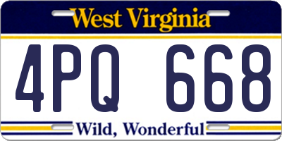 WV license plate 4PQ668