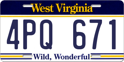 WV license plate 4PQ671