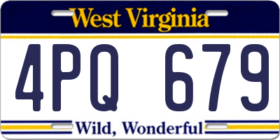 WV license plate 4PQ679