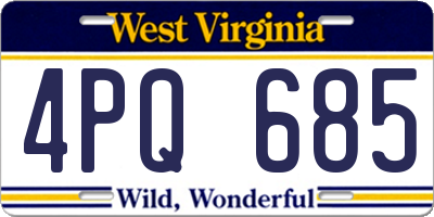 WV license plate 4PQ685
