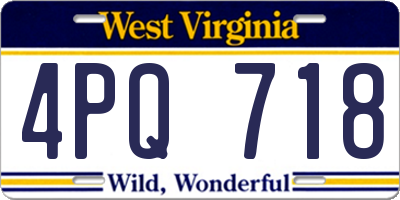 WV license plate 4PQ718