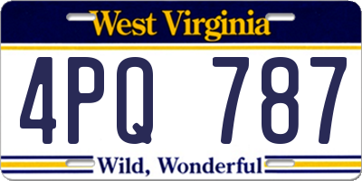 WV license plate 4PQ787