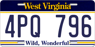 WV license plate 4PQ796