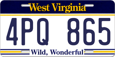 WV license plate 4PQ865