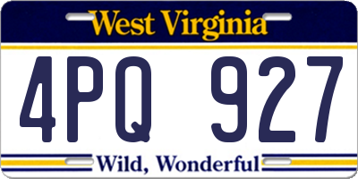 WV license plate 4PQ927