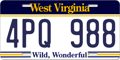 WV license plate 4PQ988