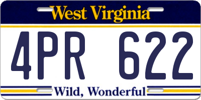 WV license plate 4PR622