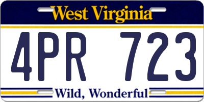 WV license plate 4PR723
