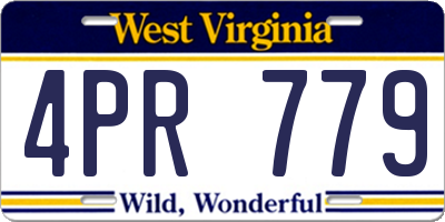 WV license plate 4PR779