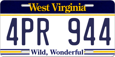 WV license plate 4PR944