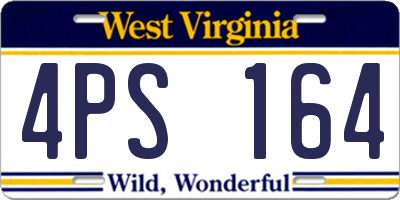 WV license plate 4PS164