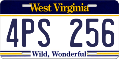 WV license plate 4PS256