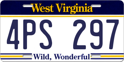 WV license plate 4PS297