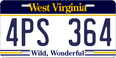 WV license plate 4PS364