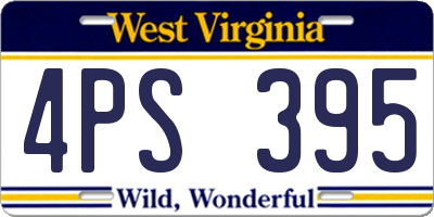WV license plate 4PS395