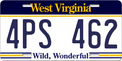 WV license plate 4PS462