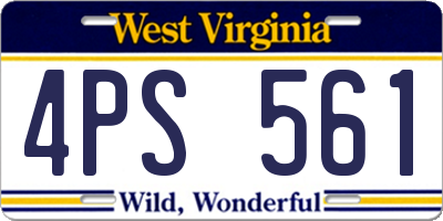 WV license plate 4PS561