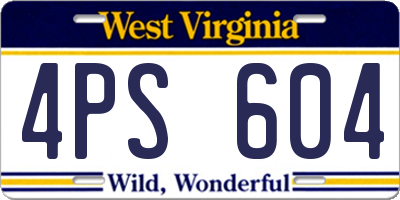 WV license plate 4PS604