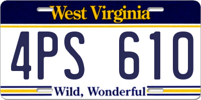 WV license plate 4PS610
