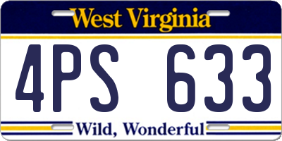WV license plate 4PS633