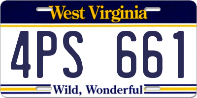 WV license plate 4PS661