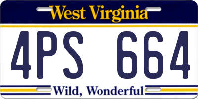 WV license plate 4PS664
